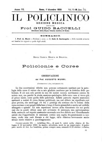 Il policlinico. Sezione medica