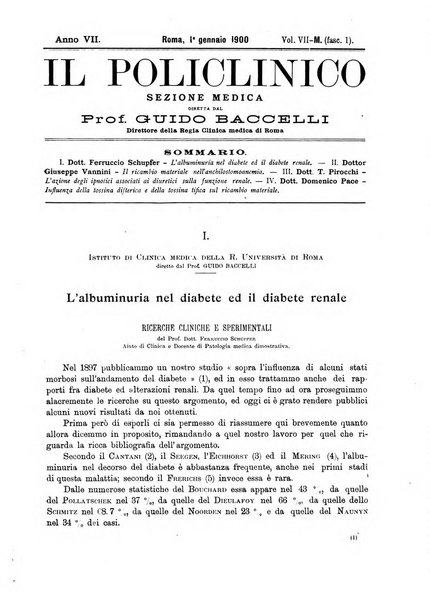 Il policlinico. Sezione medica