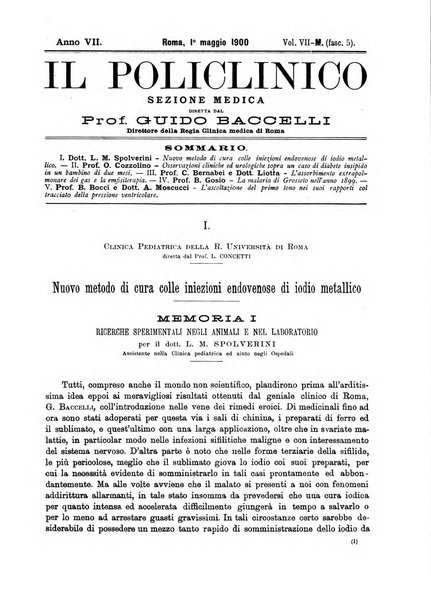 Il policlinico. Sezione medica