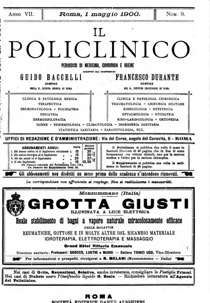 Il policlinico. Sezione medica