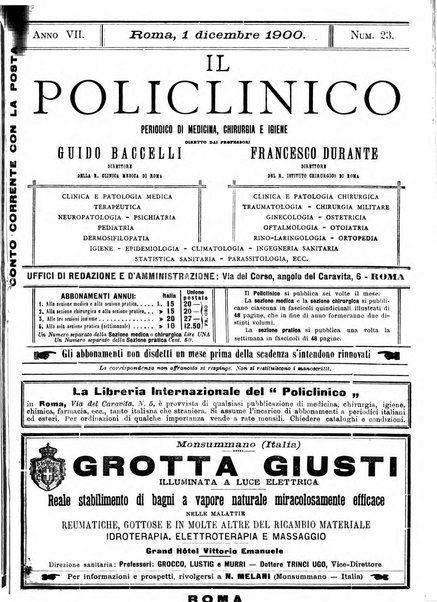 Il policlinico. Sezione medica