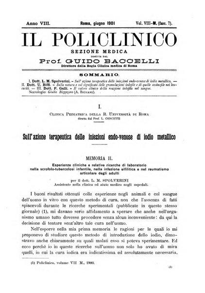 Il policlinico. Sezione medica