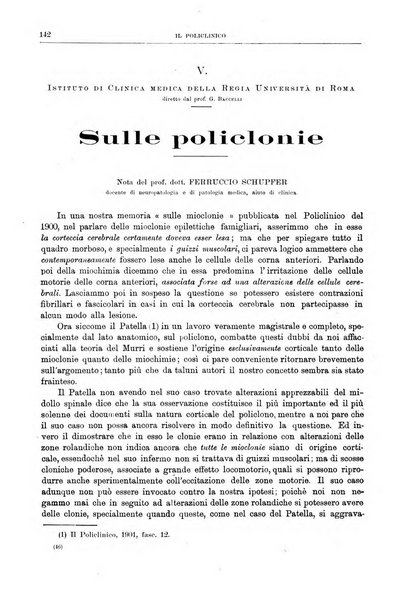 Il policlinico. Sezione medica