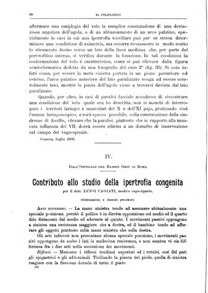 Il policlinico. Sezione medica