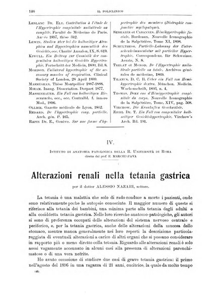 Il policlinico. Sezione medica