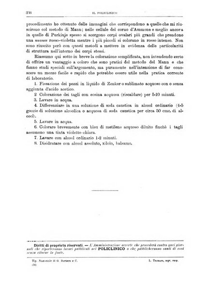 Il policlinico. Sezione medica