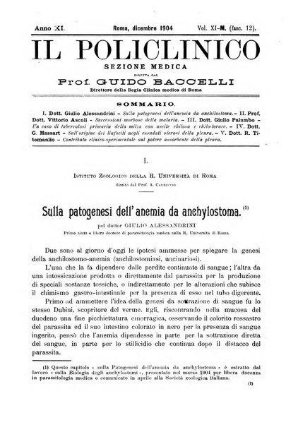 Il policlinico. Sezione medica