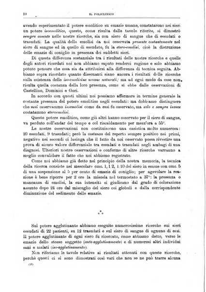 Il policlinico. Sezione medica