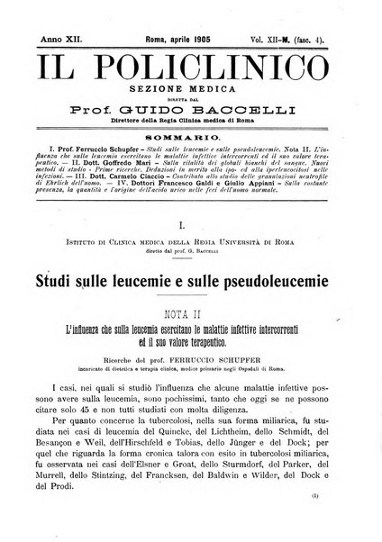 Il policlinico. Sezione medica