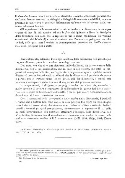 Il policlinico. Sezione medica