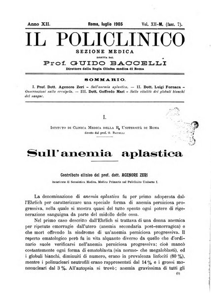 Il policlinico. Sezione medica