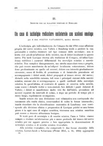 Il policlinico. Sezione medica