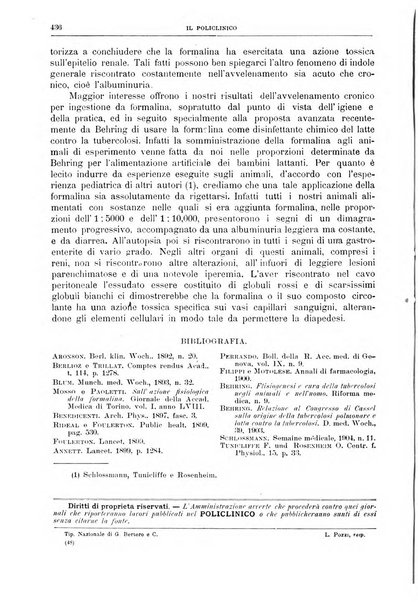 Il policlinico. Sezione medica