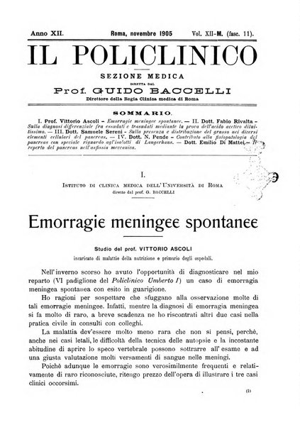 Il policlinico. Sezione medica