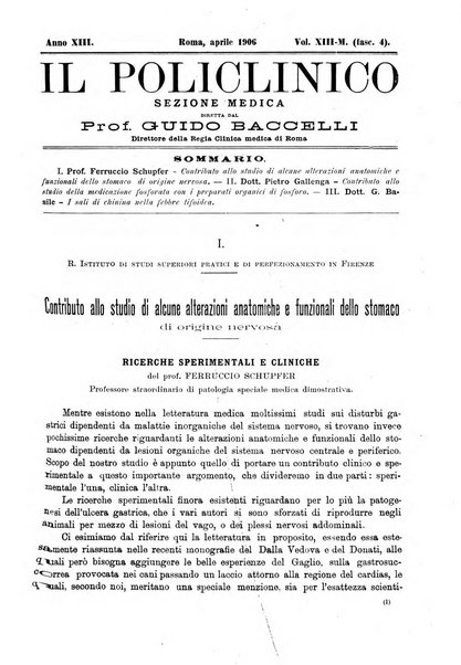 Il policlinico. Sezione medica