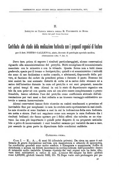 Il policlinico. Sezione medica