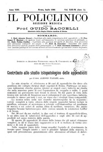 Il policlinico. Sezione medica