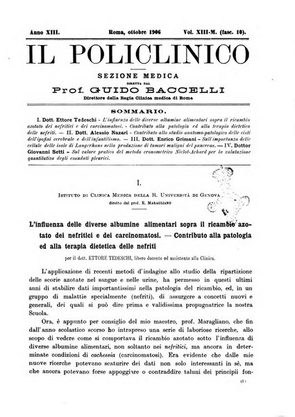 Il policlinico. Sezione medica