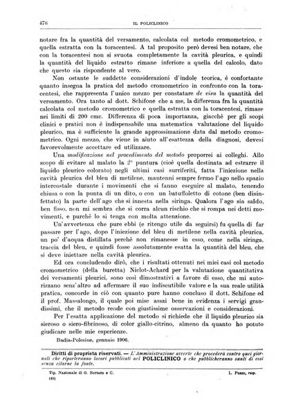 Il policlinico. Sezione medica