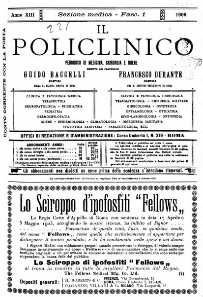 Il policlinico. Sezione medica