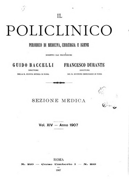 Il policlinico. Sezione medica