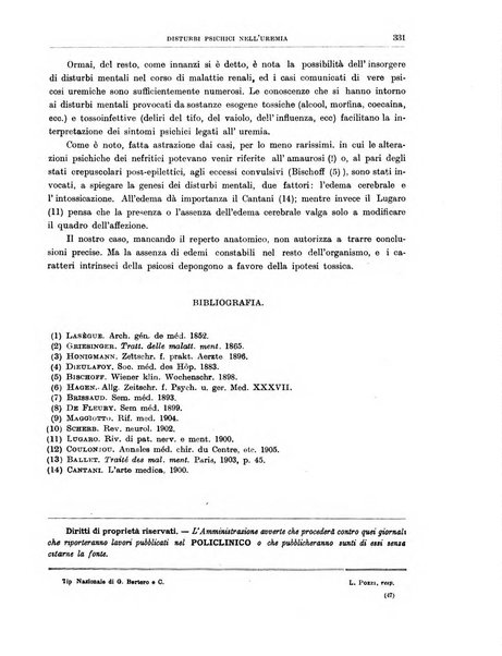 Il policlinico. Sezione medica