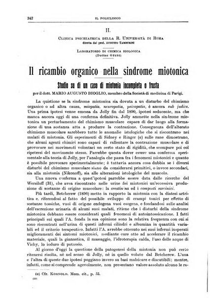 Il policlinico. Sezione medica