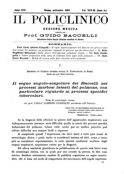 Il policlinico. Sezione medica