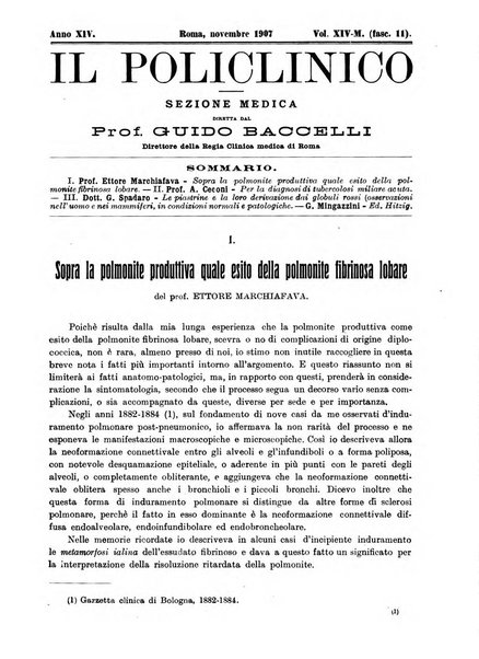 Il policlinico. Sezione medica