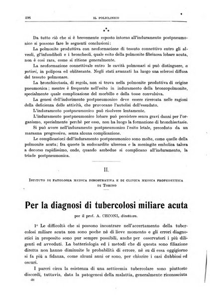 Il policlinico. Sezione medica