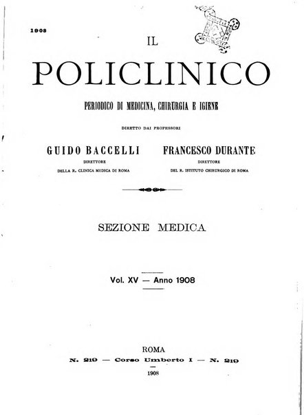 Il policlinico. Sezione medica