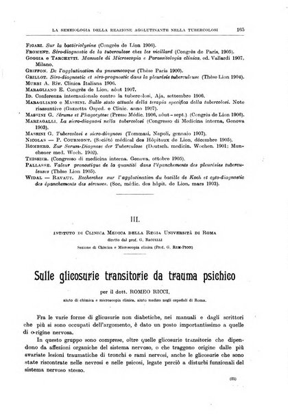 Il policlinico. Sezione medica