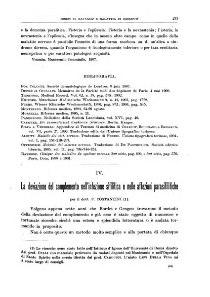 Il policlinico. Sezione medica