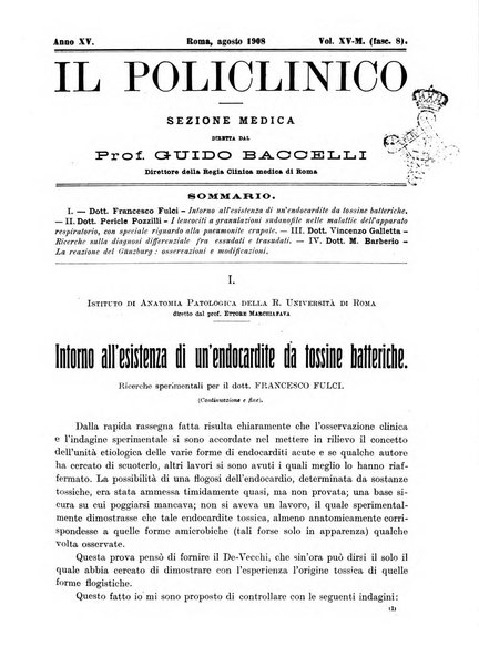 Il policlinico. Sezione medica