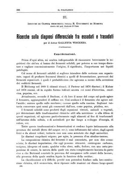 Il policlinico. Sezione medica