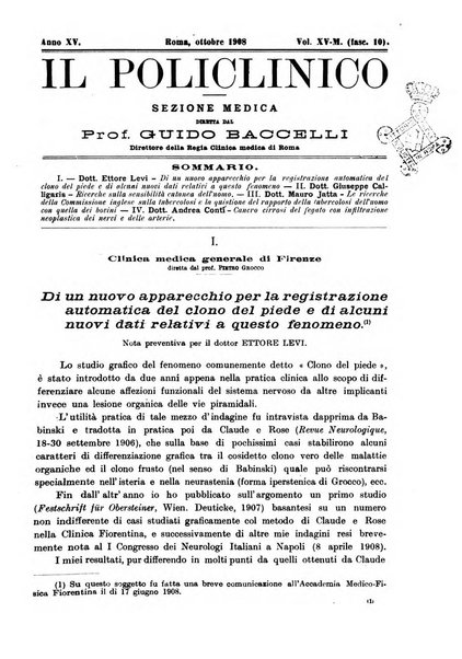 Il policlinico. Sezione medica