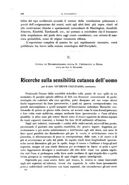 Il policlinico. Sezione medica