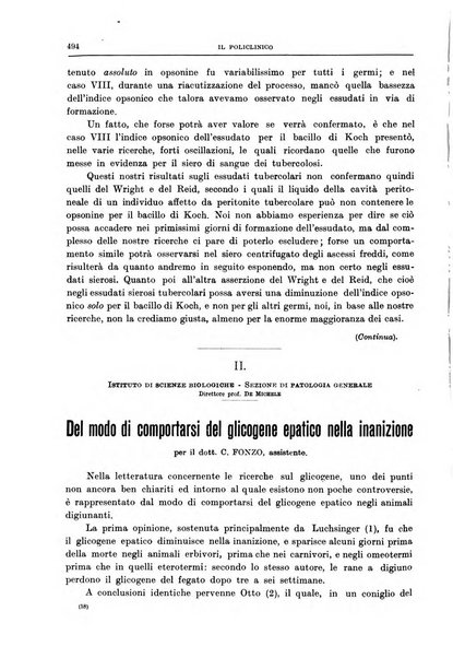 Il policlinico. Sezione medica