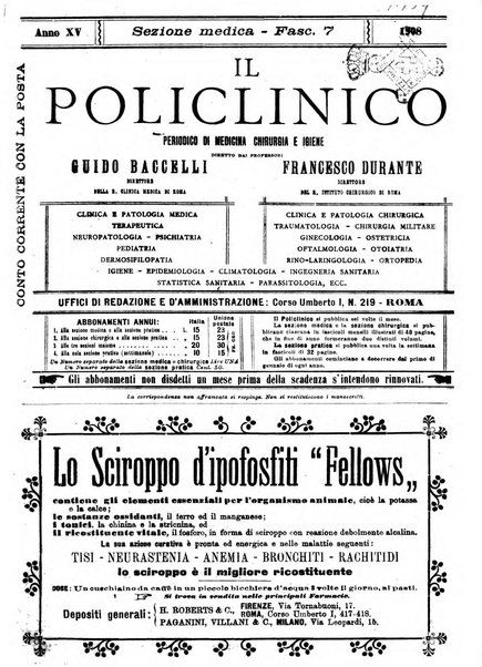 Il policlinico. Sezione medica