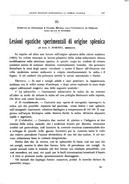 Il policlinico. Sezione medica