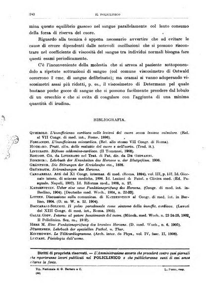 Il policlinico. Sezione medica