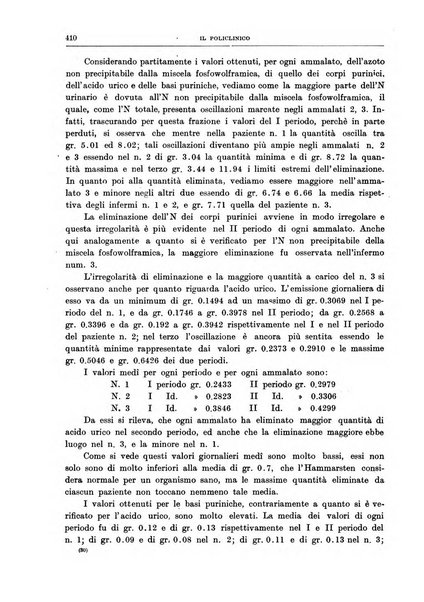 Il policlinico. Sezione medica