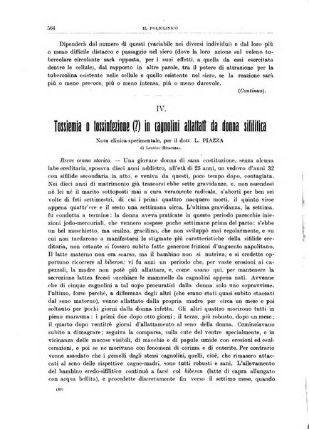 Il policlinico. Sezione medica