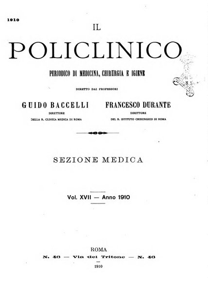 Il policlinico. Sezione medica