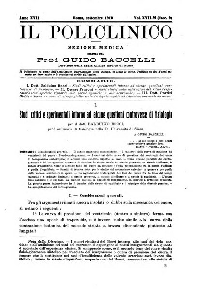 Il policlinico. Sezione medica