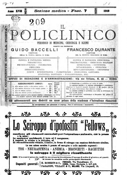 Il policlinico. Sezione medica