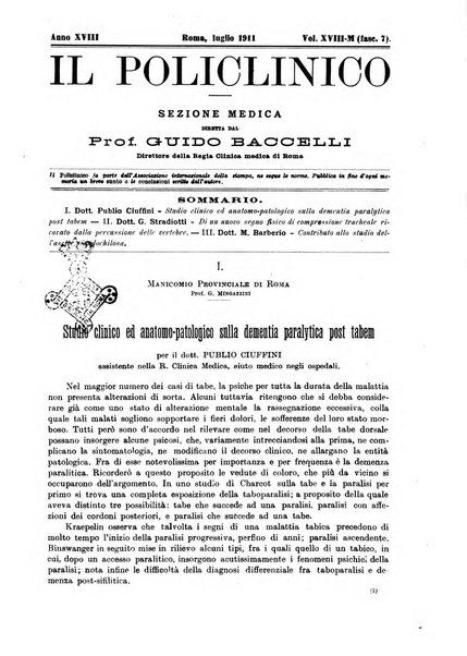 Il policlinico. Sezione medica