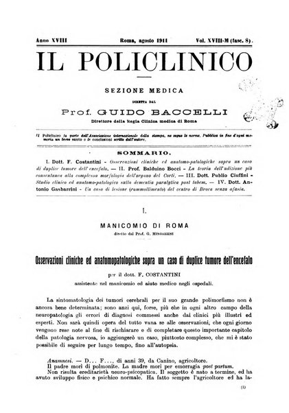 Il policlinico. Sezione medica