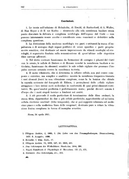 Il policlinico. Sezione medica