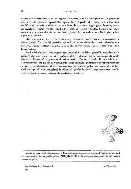 Il policlinico. Sezione medica